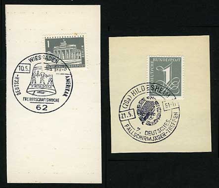 Germany 1961 Stamps on pcs BRANDENBURGER TOR GREY Bell