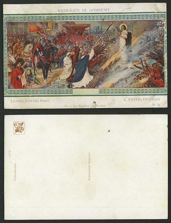 Lionel Royer Pinxit Old Postcard BURNING - Bucher Rouen