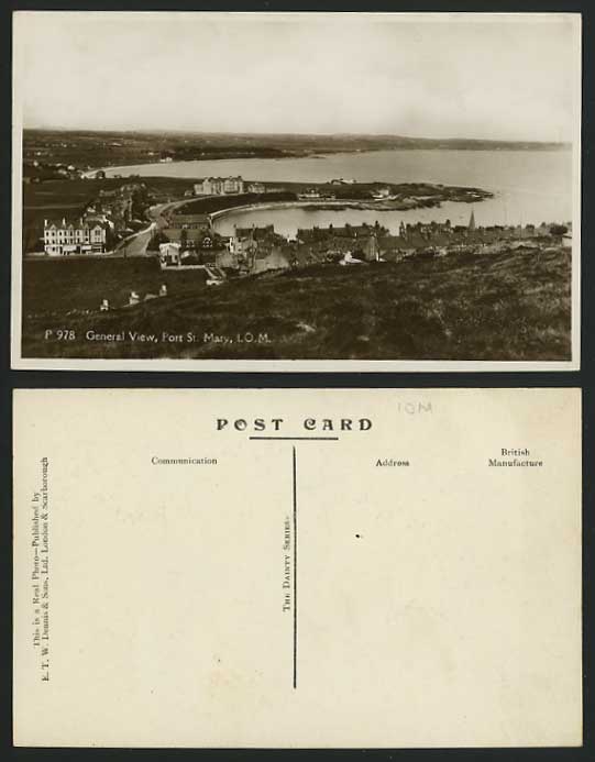 Isle of Man Old RP Postcard PORT ST. MARY General View