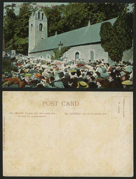 Isle of Man Old Postcard Braddon Kirk Church - Services