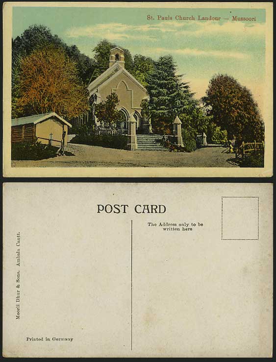 India Old Postcard ST. PAUL'S CHURCH  LANDOUR Mussoorie