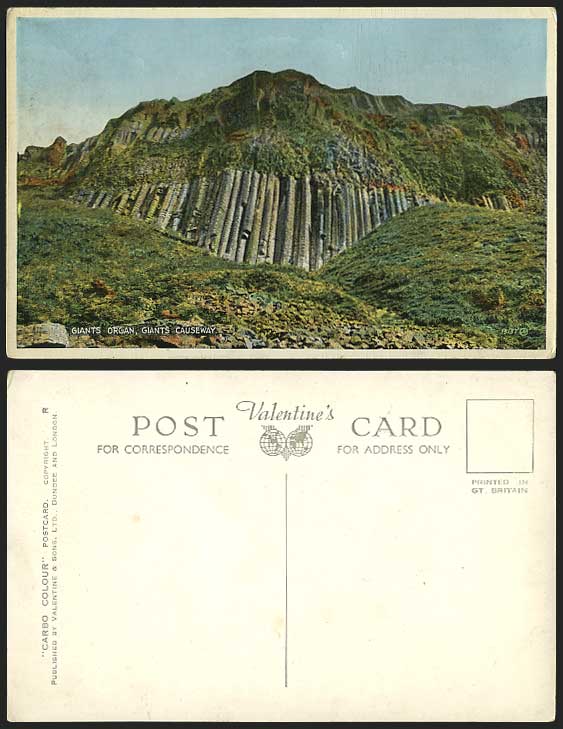 Co Antrim NI Old Postcard GIANTS ORGAN Giant's Causeway