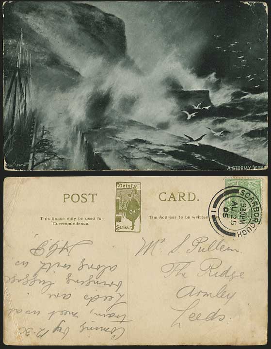 Elmer Keene 1905 Old Postcard ROUGH SEA A Stormy Corner