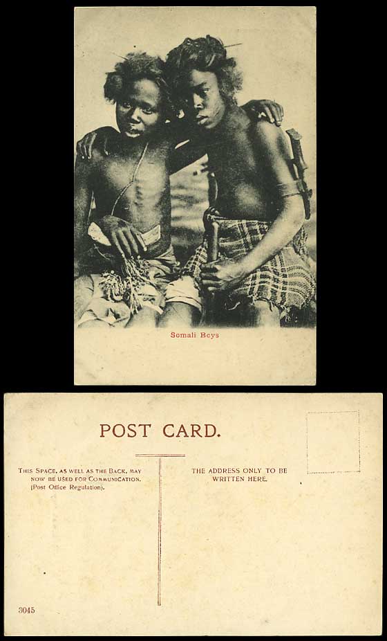SOMALIS Old Postcard Ethnci Life - 2 Native SOMALI BOYS