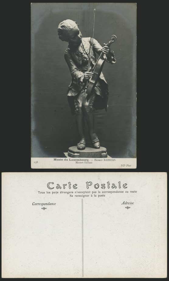 MOZART Boy Enfant Ernest Barrias Musician Old Postcard