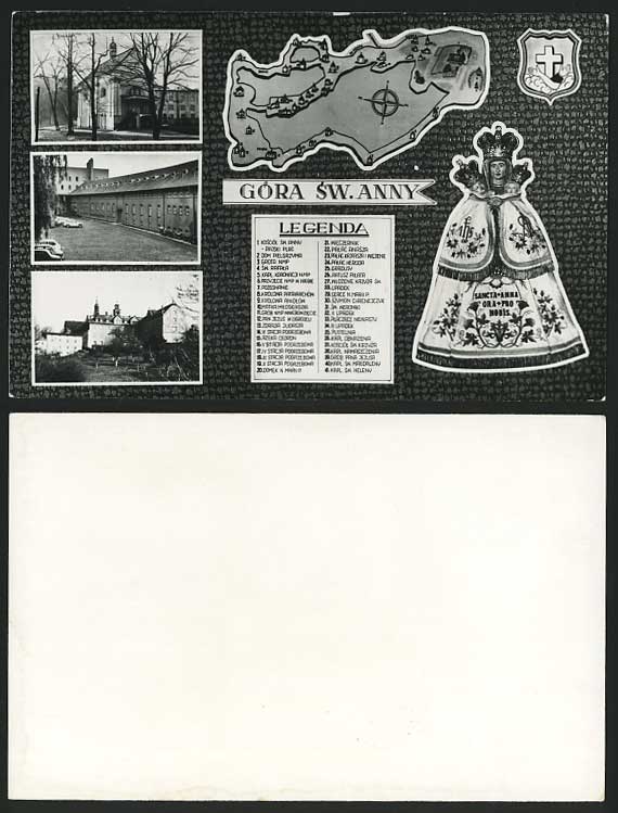 Poland Old R.P. Postcard GORA SW ANNY Le Genda Map Arms