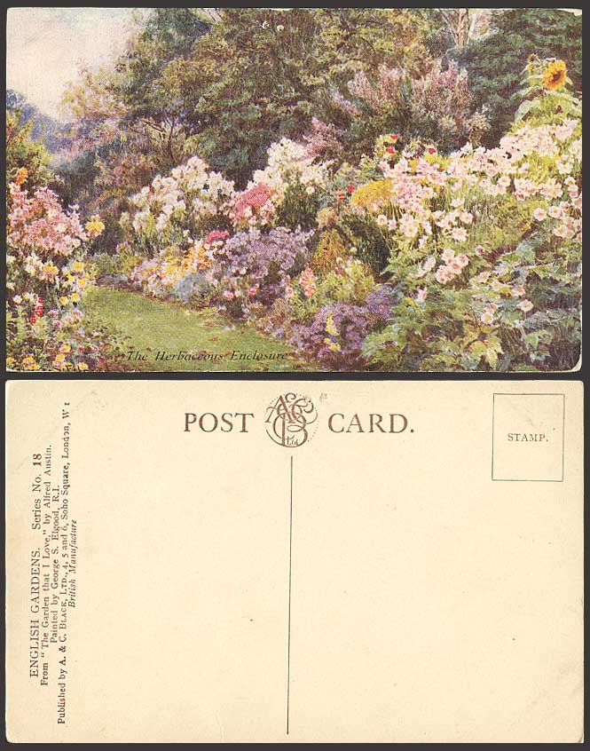 George S. Elgood, Herbaceous Enclosure Old ART Postcard