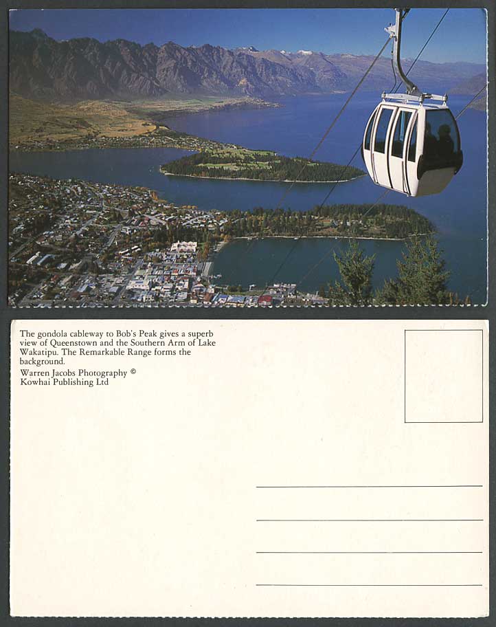 New Zealand Postcard Gondola Cableway to Bob's Peak, Queenstown S. Lake Wakatipu