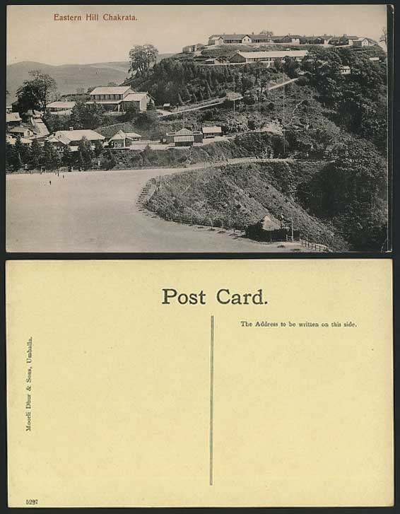 India Old Postcard EASTERN HILL Street Scene - CHAKRATA