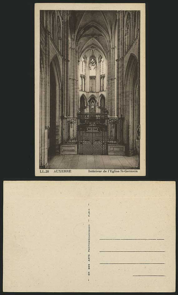 AUXERRE Old Postcard Church Eglise St-Germain Interior