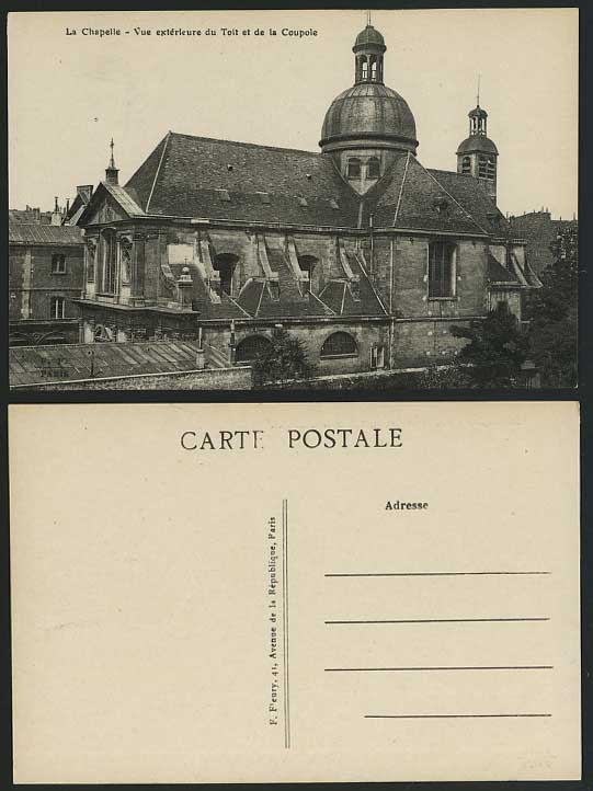 La Chapelle Vue exterieure Toit de Coupole Old Postcard
