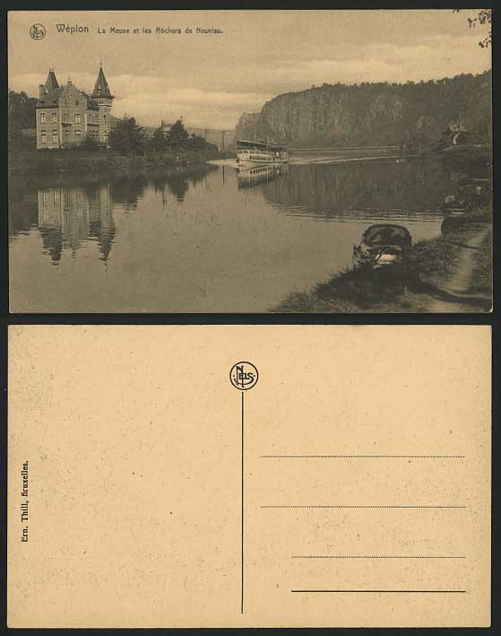 WEPION - La Meuse Rochers de Neuvlau Old Postcard Boats