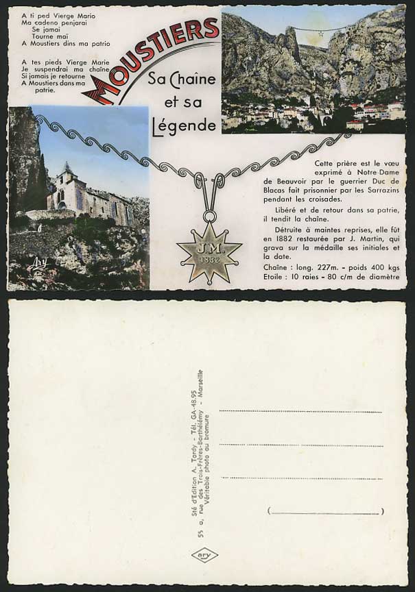 Moustiers-Sainte-Marie - Sa Chaine Legende Old Postcard