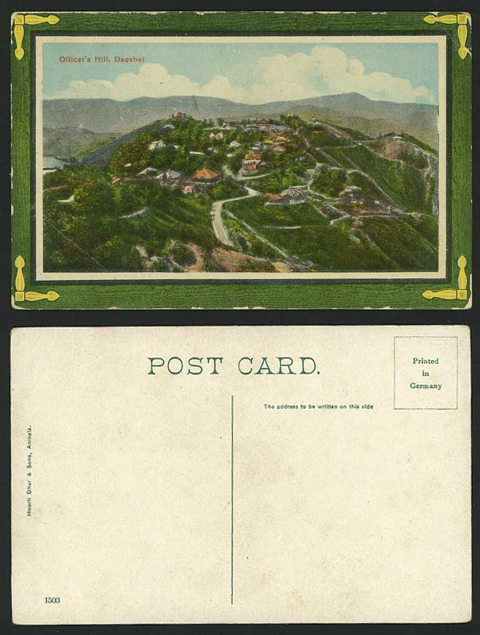 India British Old Color Postcard OFFICER'S HILL DAGSHAI