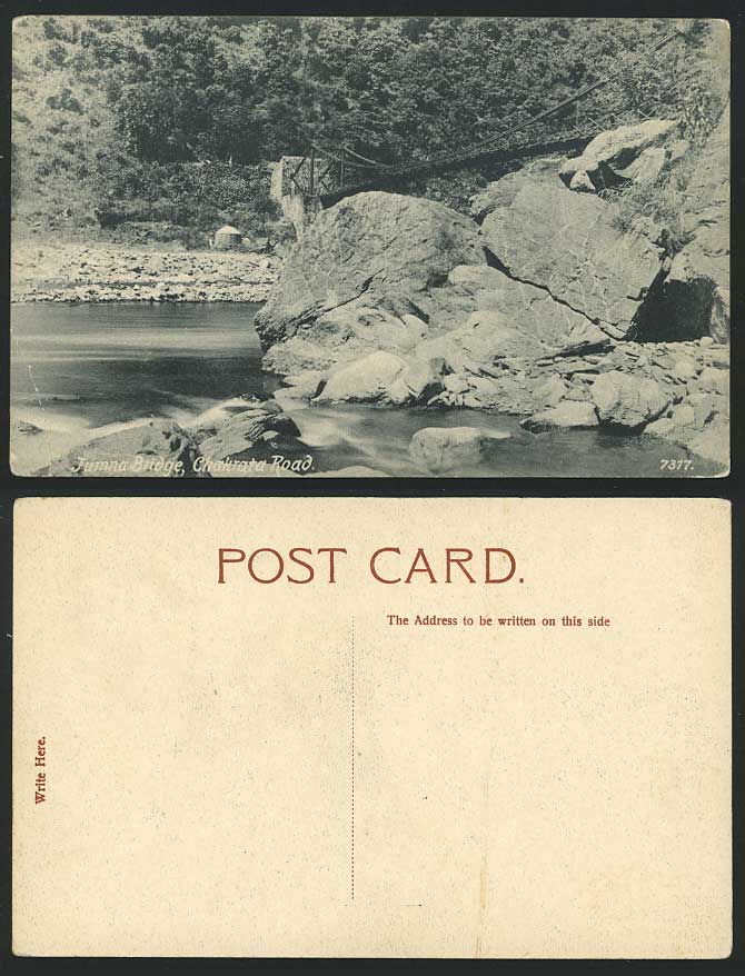 India Br. Old Postcard JUMNA BRIDGE CHAKRATA ROAD River