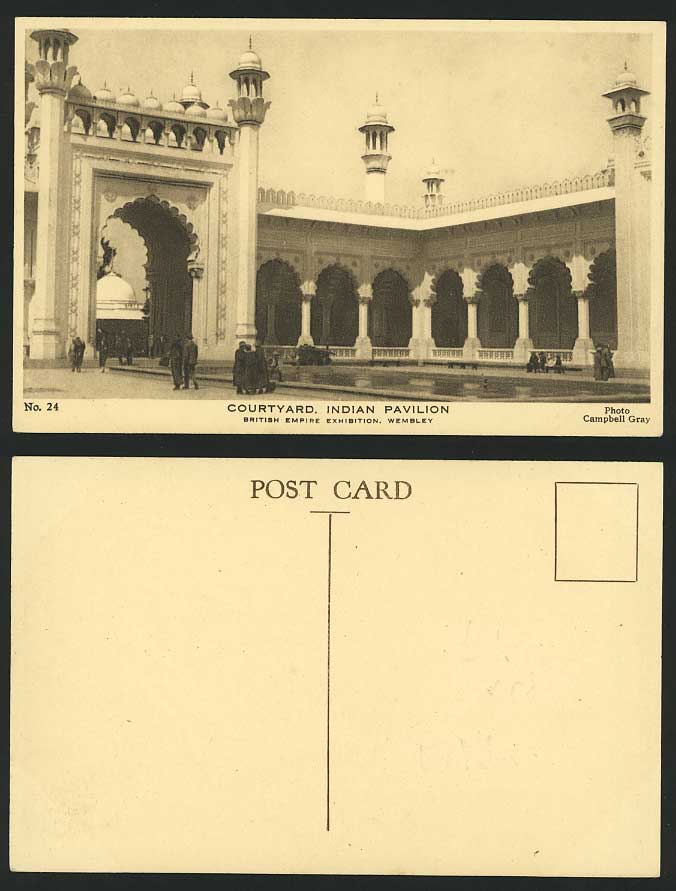 Indian Courtyard Br Empire Exhibition 1924 Old Postcard