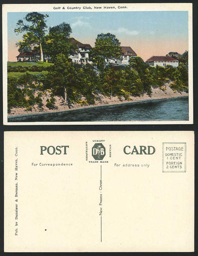 USA Old Postcard GOLF and COUNTRY CLUB, New Haven Conn.