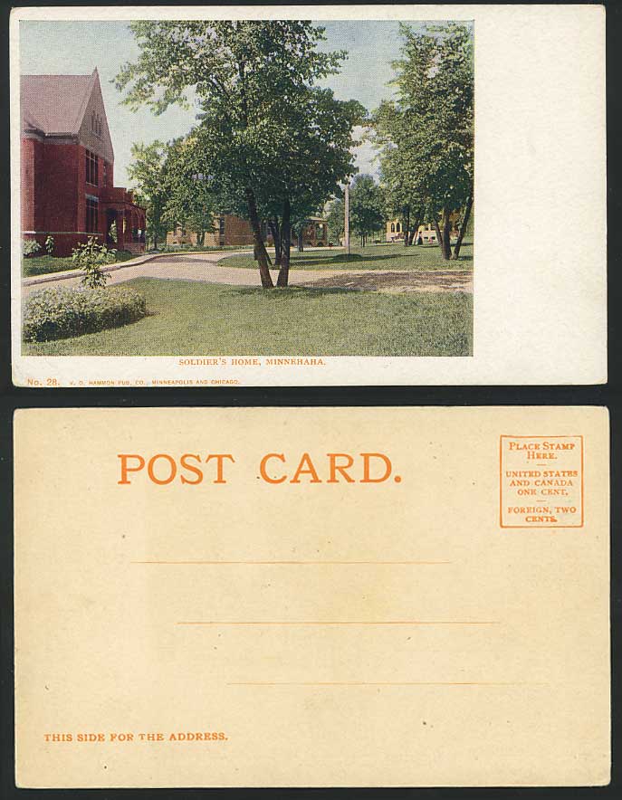 USA, Old U.B. Postcard - The Soldier's Home - MINNEHAHA