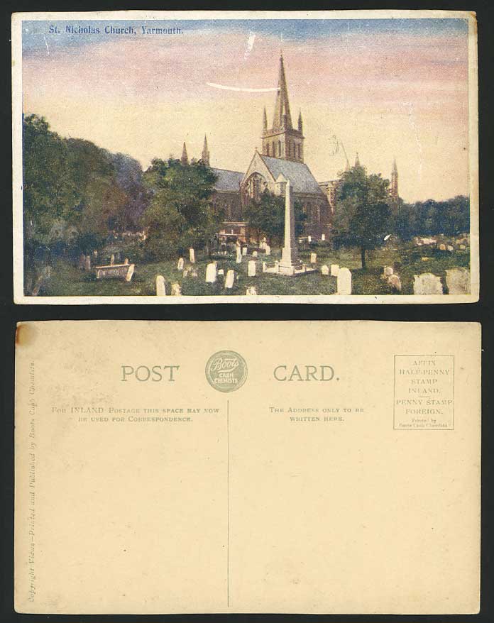 Yarmouth, St. Nicholas Church & Churchyard Old Postcard