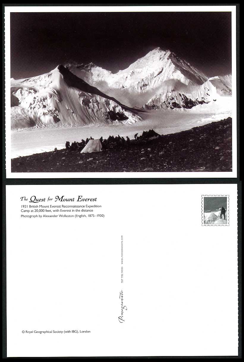 Tibet Mt. Mount Everest Reconnaissance Expedition 1921 Postcard Camp at 20,000ft
