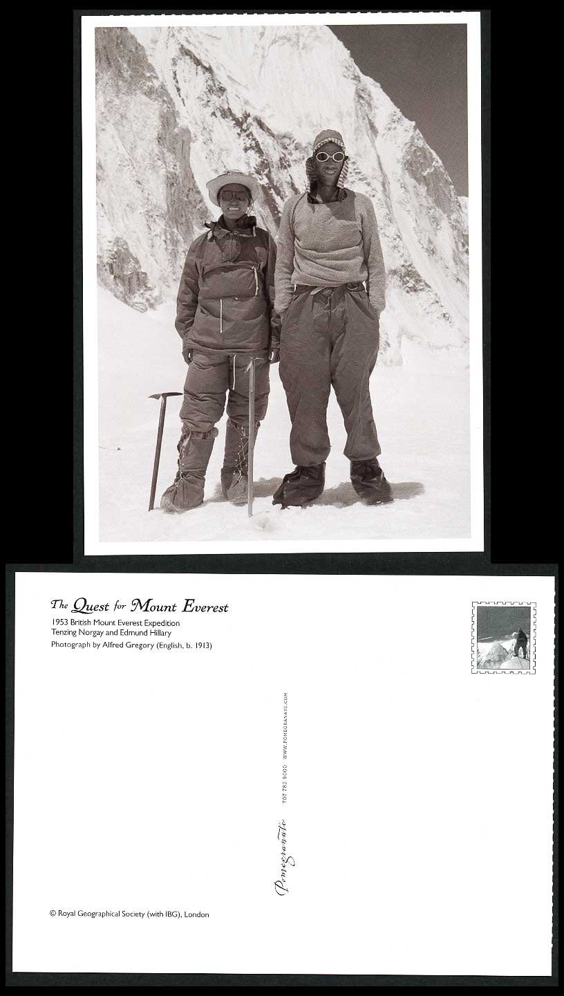 Mount Mt. Everest Expedition Quest 1953 Postcard Tenzing Norgay & Edmund Hillary