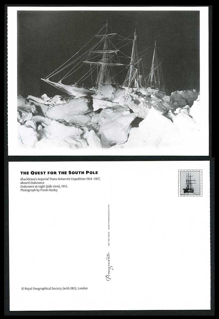 Shackleton Trans-Antarctic Expedition 1915 Postcard Endurance at Night Side View