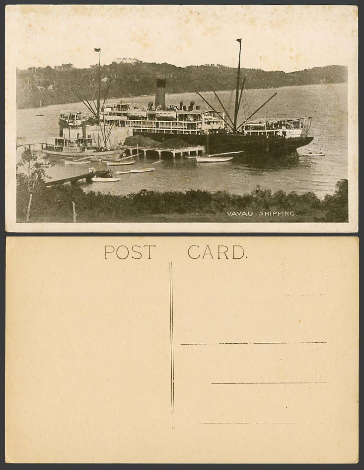 Tonga, Vavau Vavaʻu Shipping, Steamer Steam Ship Boats Harbour Quay Old Postcard
