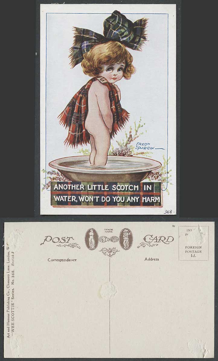 Fred Spurgin Old Postcard Another Little Scotch in Water, Won't Do You Any Harm