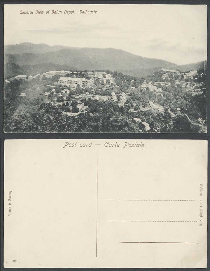 India Old Postcard General View of Balun Depot Dalhousie Mountain Hills Panorama