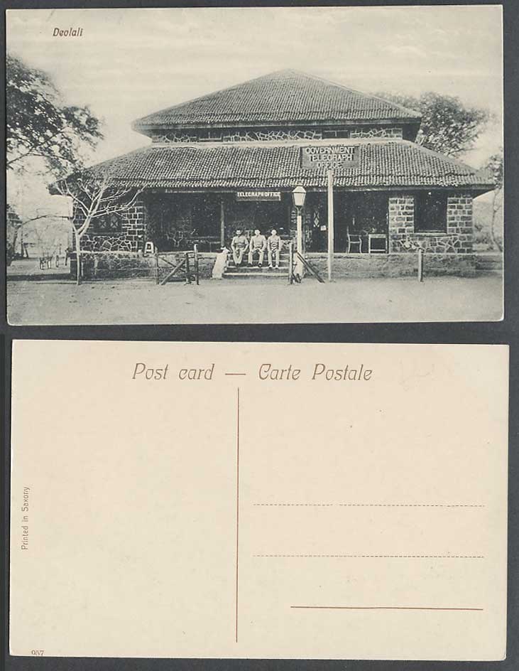 India Old Postcard Deolali, Government Telegraph Office, Soldiers Steps Military