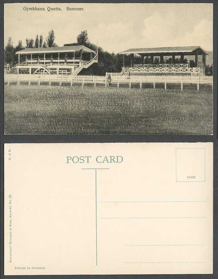 Pakistan Old Postcard Quetta Gymkhana in Summer, British India Rewachand Motumal