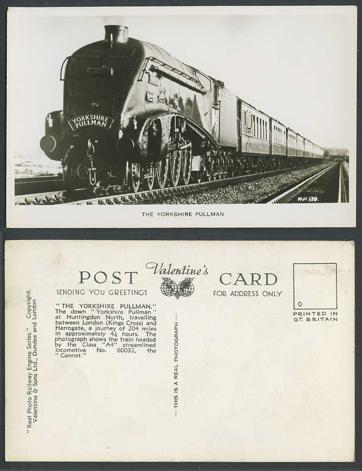 Yorkshire Pullman Locomotive Railway Engine Train, Huntingdon North Old Postcard