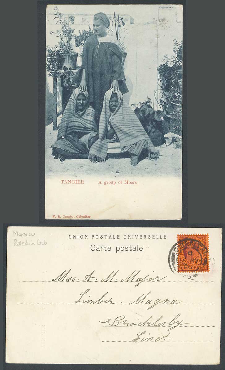 Morocco 1906 Old UB Postcard Tangier Group of Moors, Native Moorish Women Tanger
