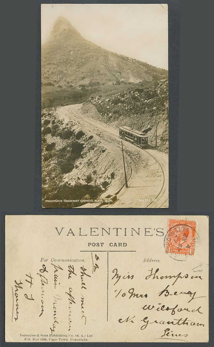 South Africa 1927 Old RP Postcard Mountain Tramway Tram Camp's Bay, Devil's Peak
