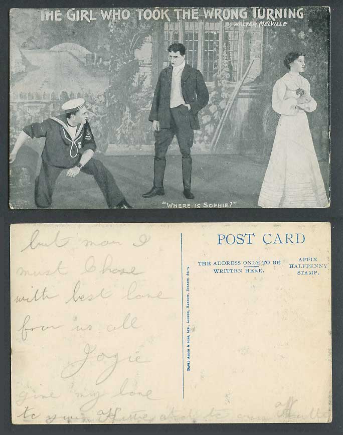 Actors & Actress Girl Who Took The Wrong Turning, Where is Sophie? Old Postcard