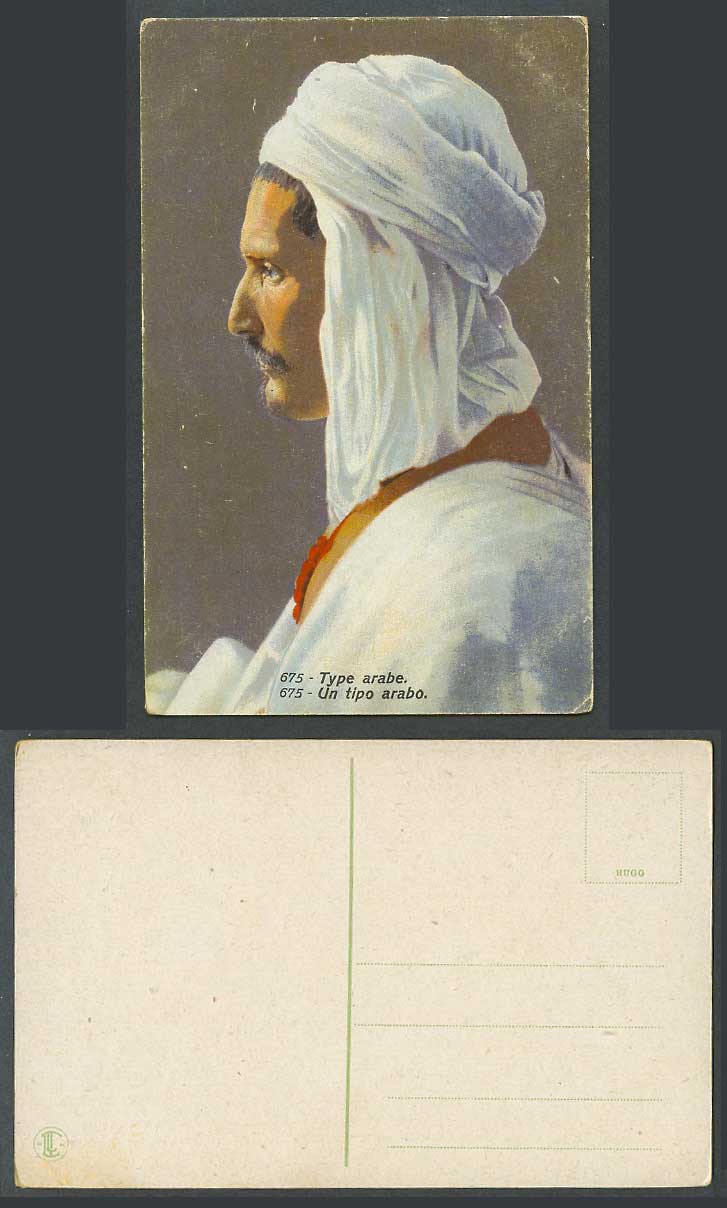 North Africa African Native Arab Man Type Arabe Un Tipo Arabo Old Color Postcard