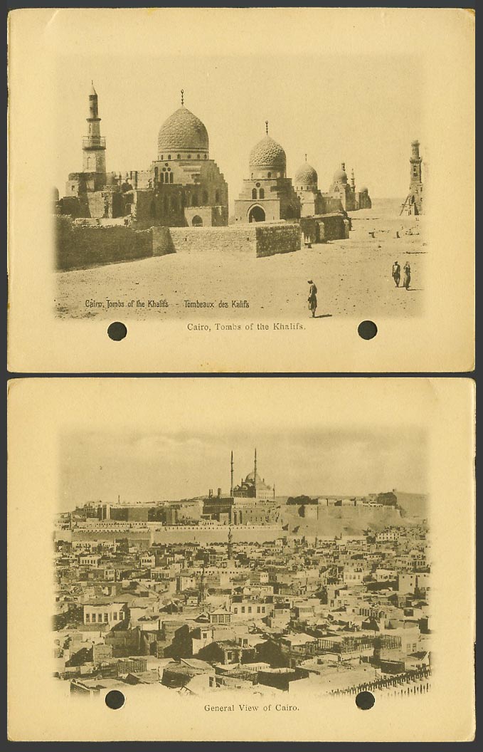 Egypt Old Card Le Caire Tombs of Khalifs Kalifs & General View of Cairo Panorama