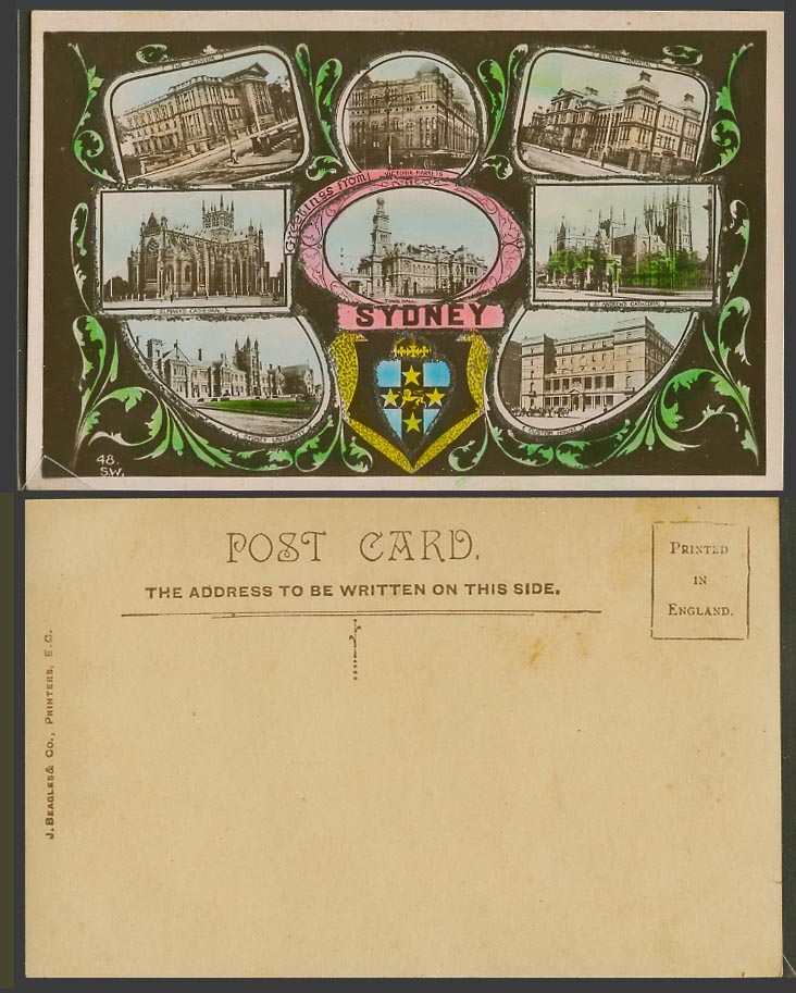 Australia, Sydney University Museum Hospital Custom House, Glitters Old Postcard