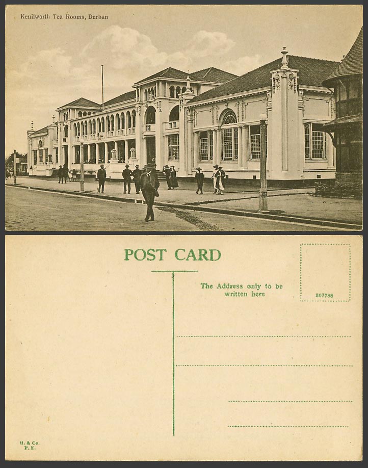 South Africa Old Postcard Kenilworth Tea Rooms Durban Tearoom Street Scene H.&Co