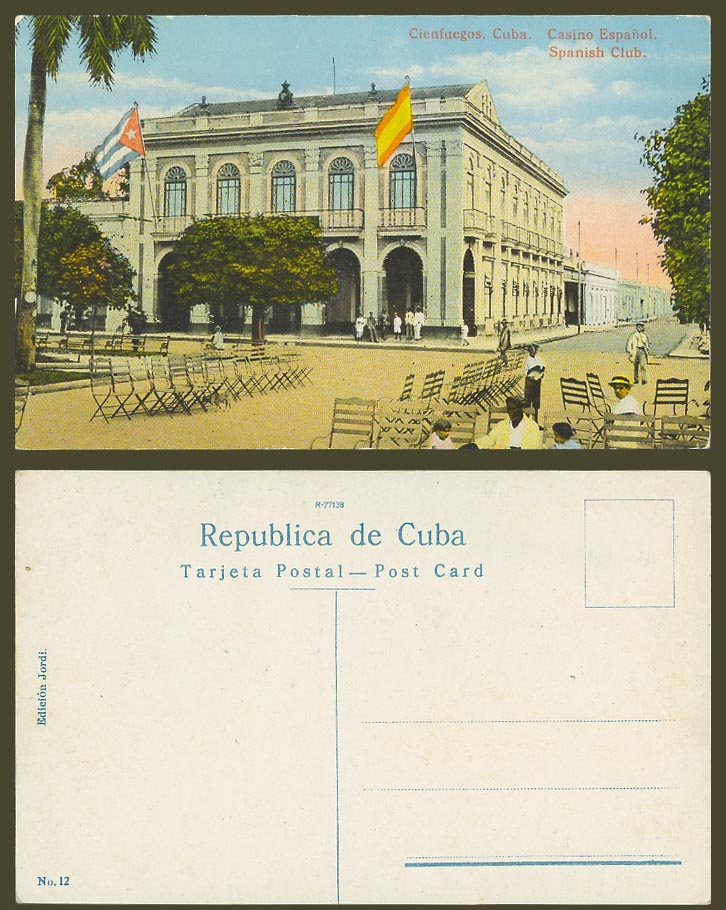 Cuba Old Colour Postcard Havana Habana, Cienfuegos, Casino Espanol, Spanish Club