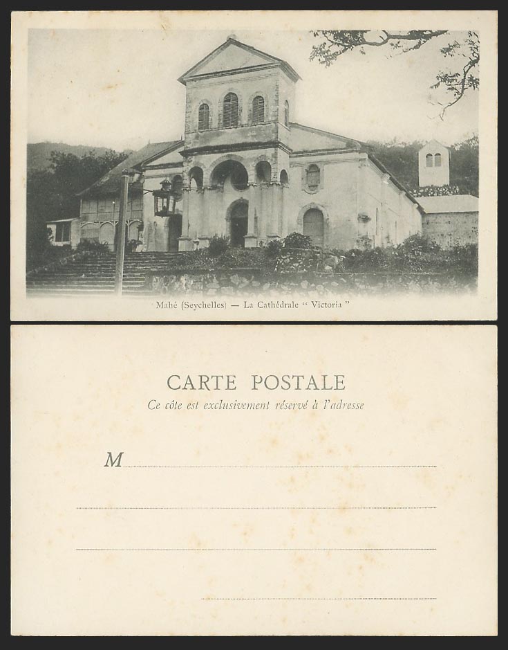 Seychelles Old UB Postcard La Cathedrale Victoria, Cathedral Church, Mahe Mahé
