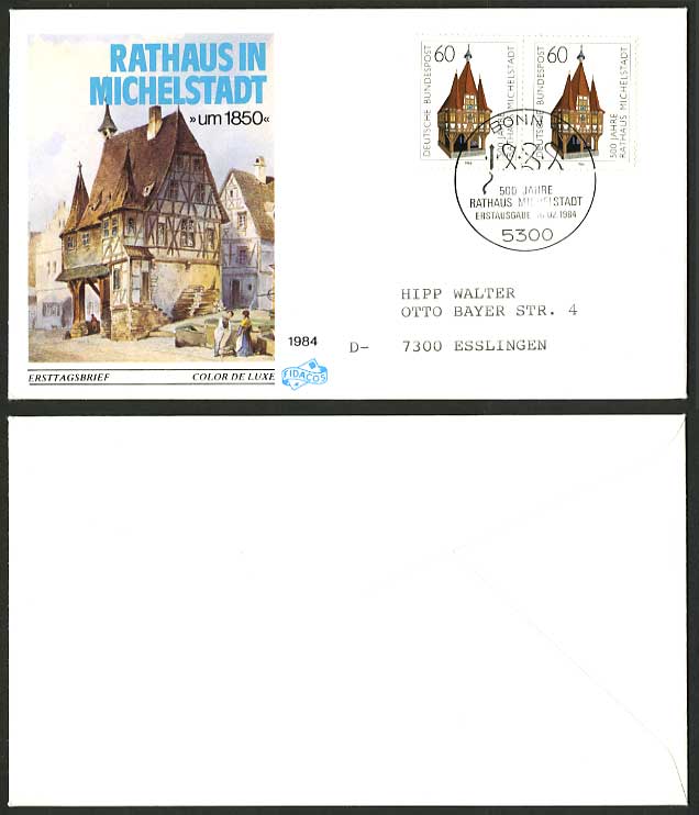 Germany 1984 Rathaus Michelstadt am1850 First Day Cover