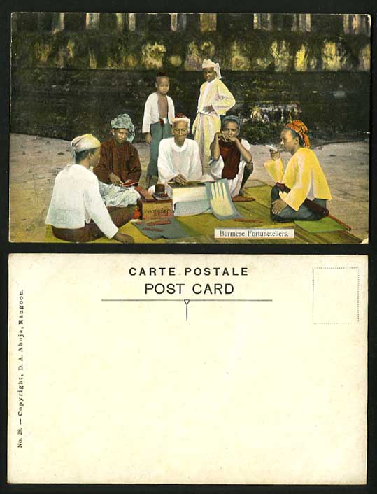 Burma Old Postcard ETHNIC Native Burmese Fortunetellers