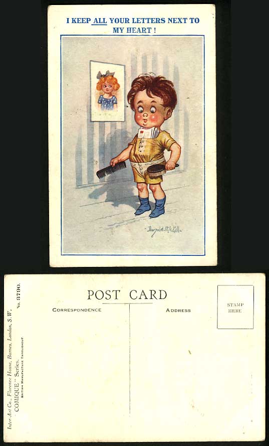 DONALD MCGILL Old Postcard Ur Letters Next to My Heart!