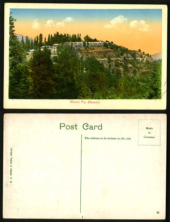 PAKISTAN Old Postcard General View of Khan's Pur Murree