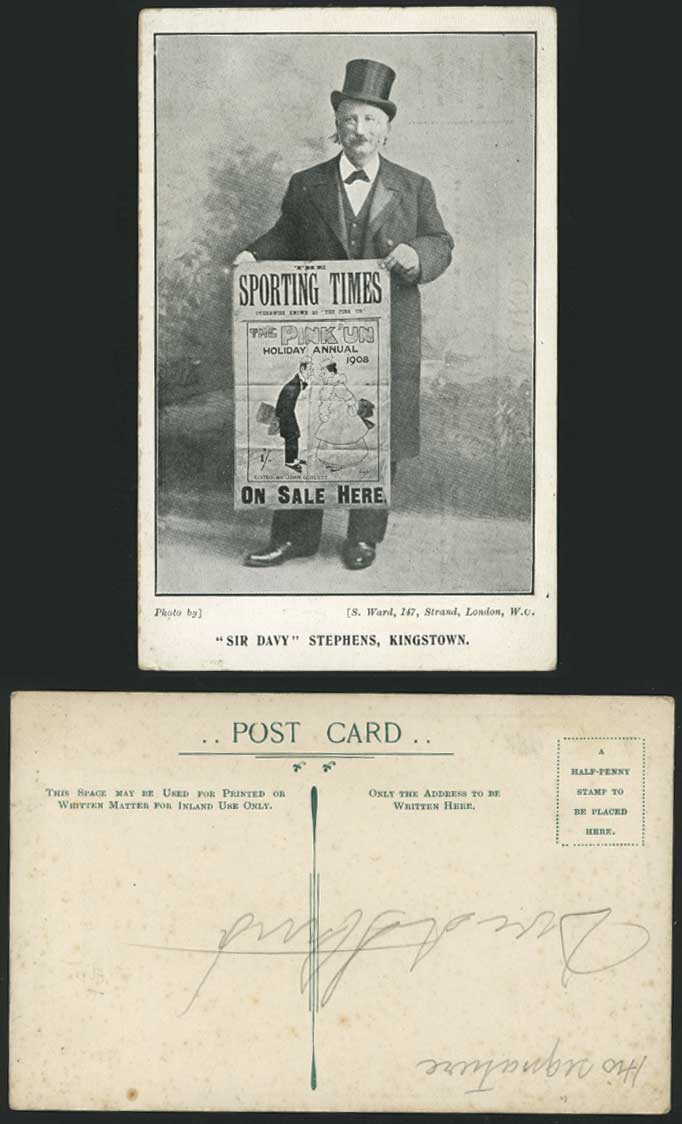 Kingstown Sporting Times Sir Davy Stephens Old Postcard