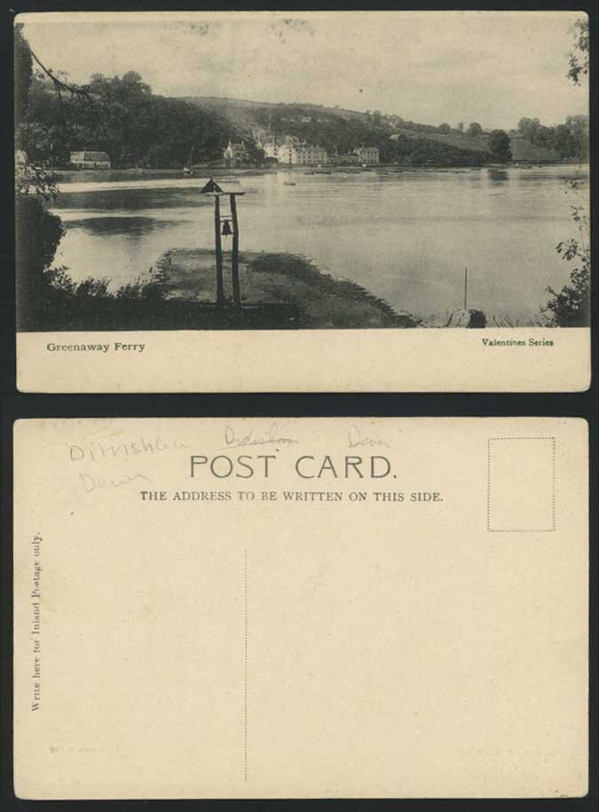 Greenaway Ferry - Bell - Dartmouth - Devon Old Postcard