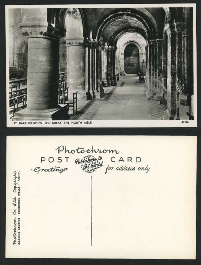 St. Bartholomew The Great, N. Aisle Old Postcard London