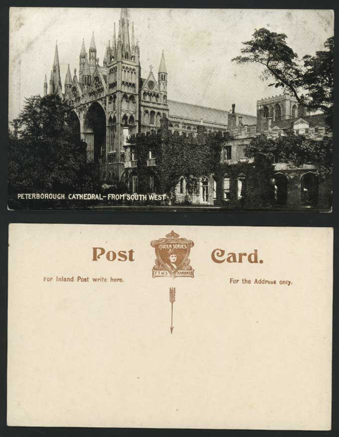 Peterborough Cathedral from South West S.W Old Postcard