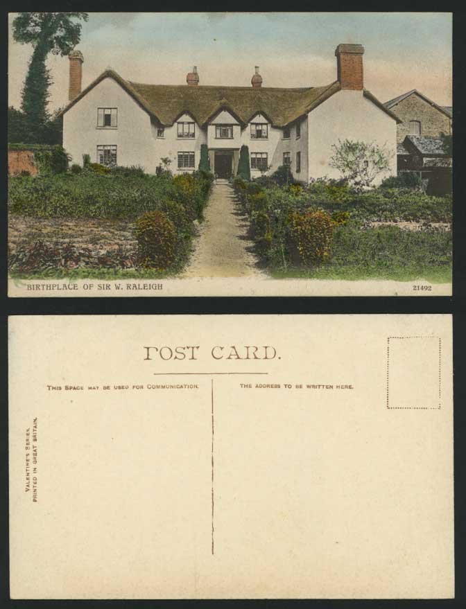 HAYES BARTON, Sir Walter Ralegh Birthplace Old Postcard